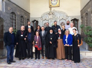 25 Nov 2015. Peace Delegation had a meeting for peace with the Patriarch Gregarious III at the Byzantine Cathedral in old city Damascus .